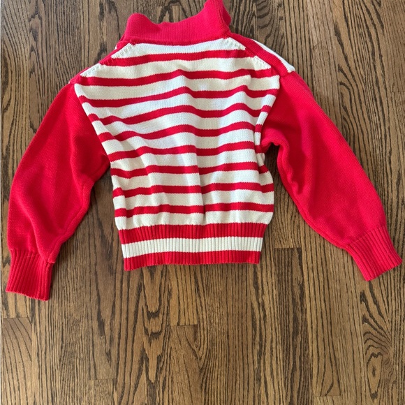 Dress Forum Red and White V Neck Sweater - Picture 4 of 4